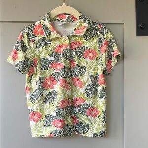 Kate Quinn bamboo Tropical Leaf Button-Up Shirt 2T